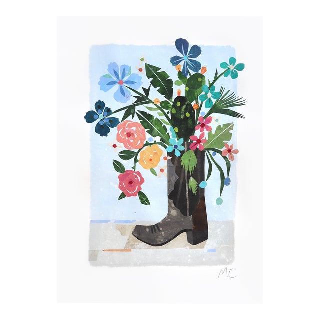 Howdy! (Roses) - Collage Still Life Original Artwork by Maria C Bernhardsson For Sale