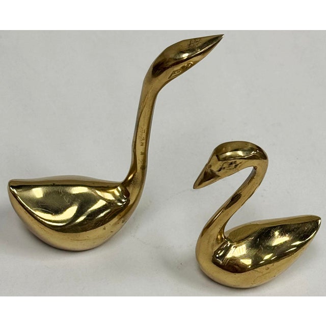 Brass Vintage Pair of Swans* For Sale - Image 4 of 5