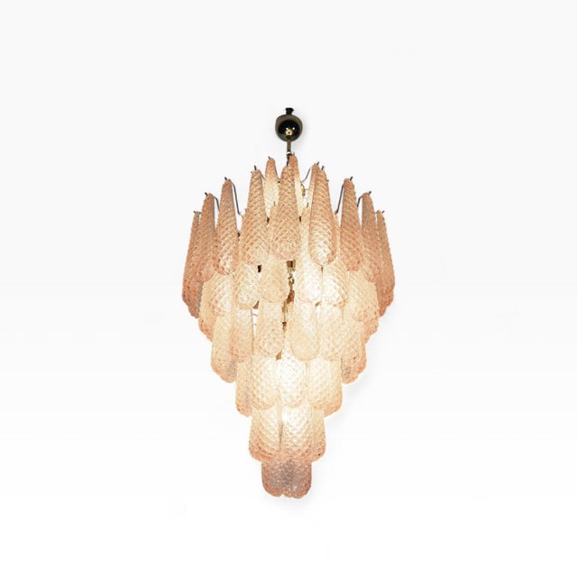 Murano Glass Chandelier with Pink Teardrop from Justfurnituress SRL For Sale - Image 10 of 14
