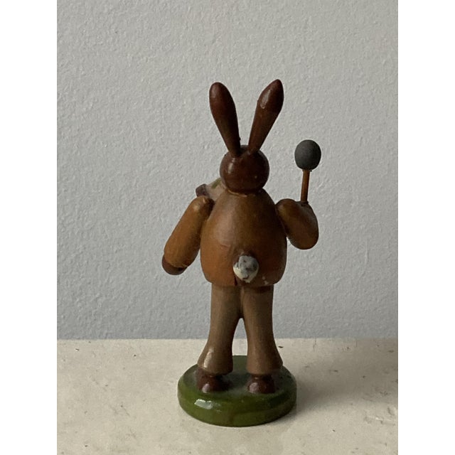 Folk Art German Wooden Rabbit Figures Playing Music, Set of 6 For Sale - Image 6 of 18