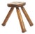 Brutalist Rustic Wabi Sabi Oak Stool For Sale