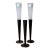 Set of 3 Northern Lights Malibu Tealight Holders, Matte Black Metal & Frosted Glass Modern Candle Stands For Sale