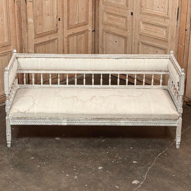 18th Century Swedish Gustavian Period Neoclassical Bench For Sale - Image 13 of 17