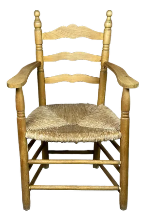 Natural Wood Paillé Armchair, 1970s