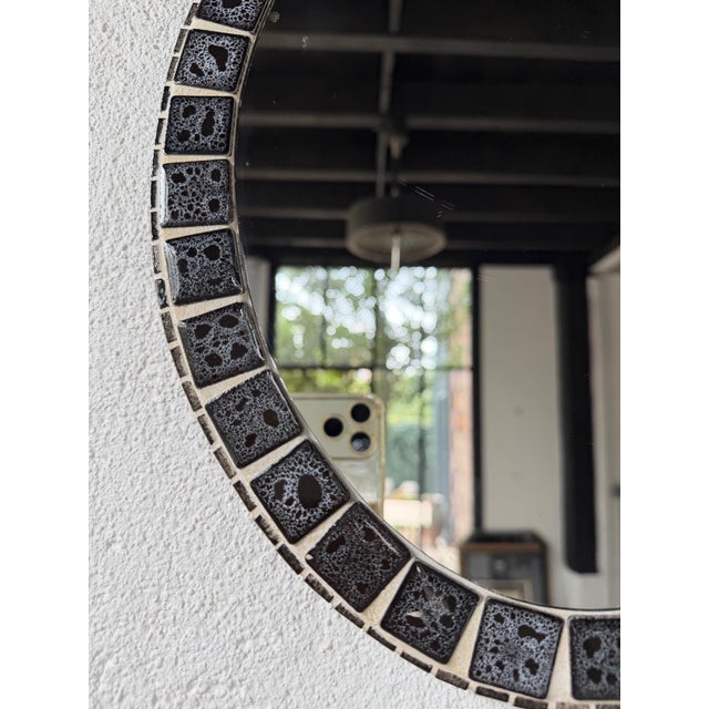 Oval Ceramic Mosaic Mirror, 1950s For Sale - Image 10 of 18