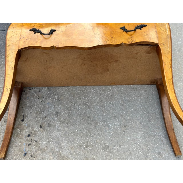 Sand Mid 20th Century Italian Olive Wood Hall Bombe Chest For Sale - Image 8 of 11