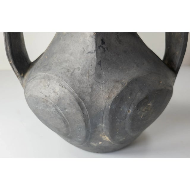 Ceramic Han Dynasty Chinese Sichuan Black Glazed Amphora Vase For Sale - Image 7 of 12