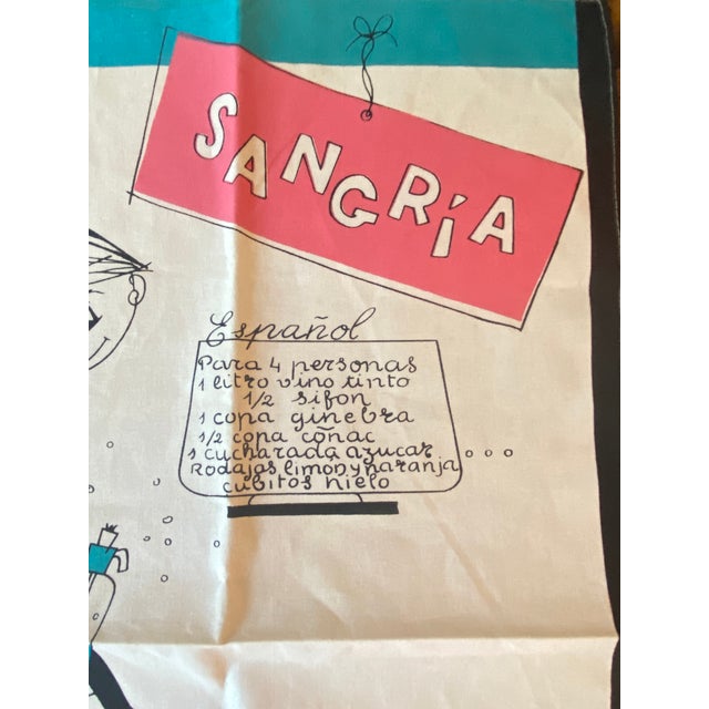 Vintage Whimisical Spanish Recipe Kitchen Towels, Set of 2 For Sale - Image 11 of 12