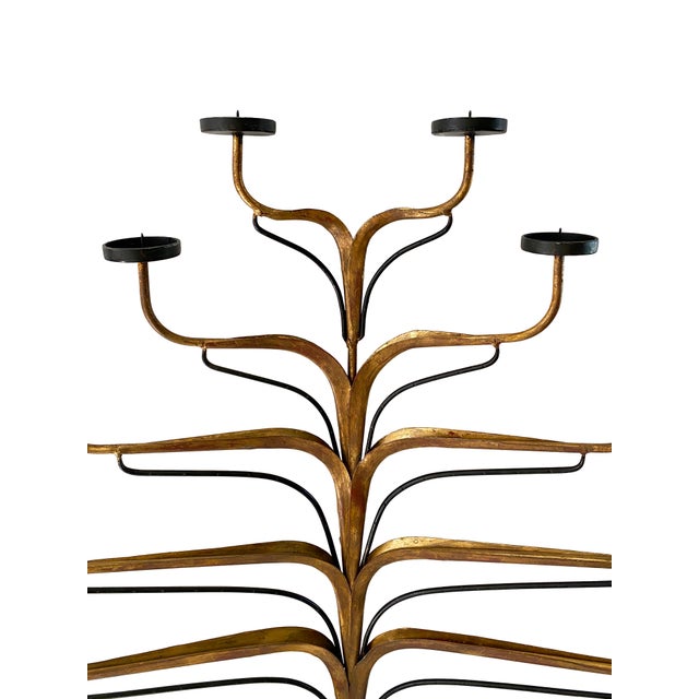 Metal Pair of Large Mid 20th Century Metal Candle Sconces For Sale - Image 7 of 12