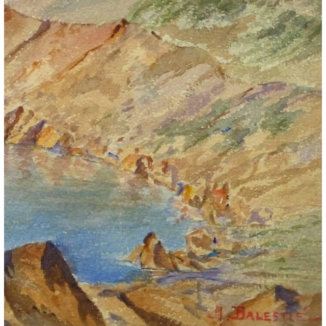 Traditional M. Balestié, Vintage Watercolor Landscape - Les Goules For Sale - Image 3 of 5