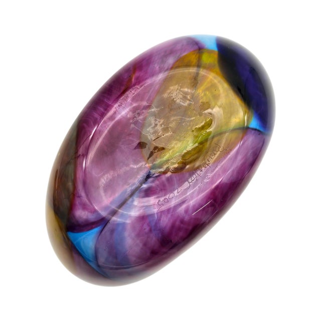 Brubaker Hand-Blown Abstract Art Glass Vase 7" For Sale - Image 12 of 13