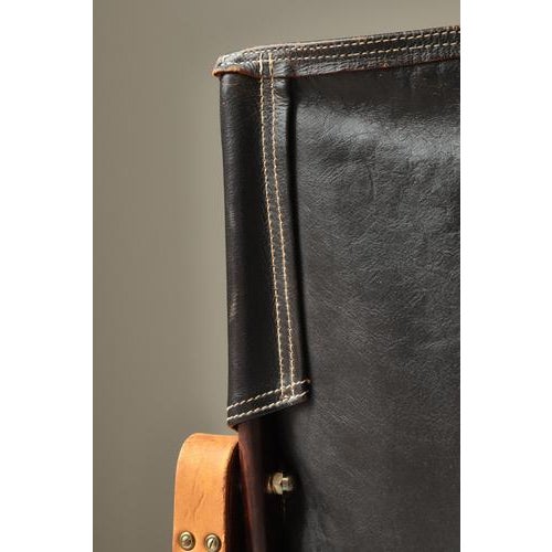 Safari Lounge Chairs in Black Leather and Ash attributed to Kaare Klint for Rud. Rasmussen, 1950s, Set of 2 For Sale - Image 13 of 18