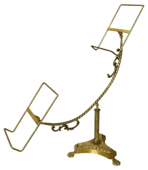 Italian Empire Style Table Stand in Finely Crafted Brass and Bronze, Early 1900s