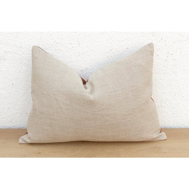 19th Century Horshiapur Bloom, Antique Phulkari Lumbar Pillow Cover For Sale - Image 5 of 6