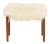Mid-Century Danish Teak Ottoman in Long Hair Sheepskin, 1960s For Sale