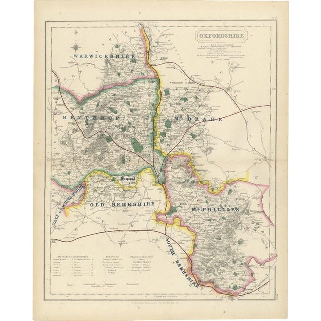 Antique Hobson Fox Hunting Map of Oxfordshire by Heythrop Hunt, 1870 For Sale - Image 10 of 10