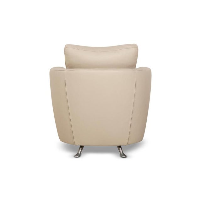 FSM Sesame Leather Armchair For Sale - Image 9 of 11
