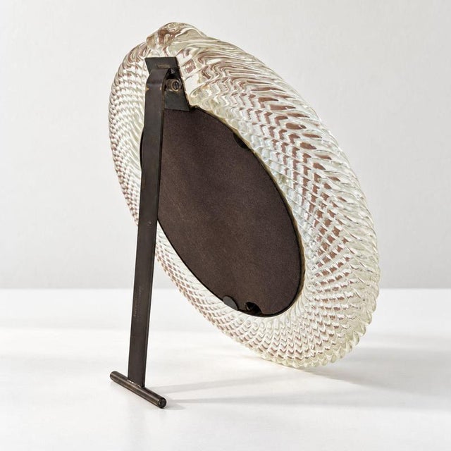 Italian Murano Glass and Brass Photo Frame by Tommaso Barbi, 1970s For Sale - Image 3 of 9