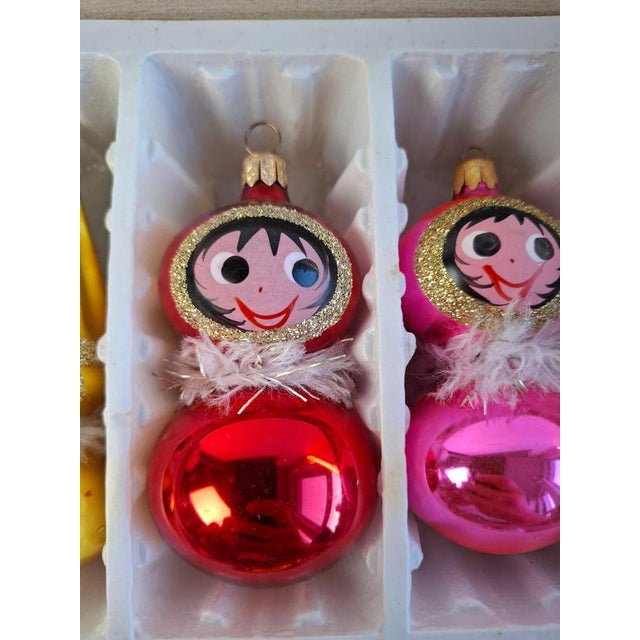 Vintage Czechoslovak Glass Christmas Ornaments, 1960, Set of 6 For Sale - Image 12 of 17