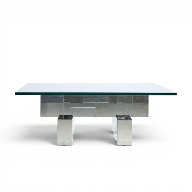 Mid 20th Century Paul Evans Cityscape Mid Century Chrome and Stainless Steel Coffee Table For Sale - Image 5 of 7