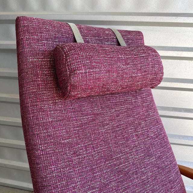 Newly reupholstered! Gorgeous rocking chair by Johanson Design. Made in Sweden. Teak frame. Chair has been reupholstered...