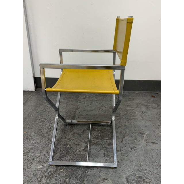 Director Style Yellow Armchair, Vintage For Sale - Image 4 of 12