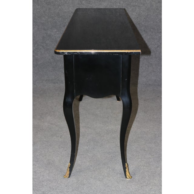 1960s Bodart French Ebonized Bronze Mounted Louis XV Style Console Table For Sale - Image 5 of 14