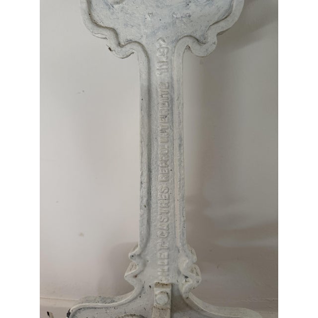 Antique French Bistro Table with Cast Iron Base by Gillet Castres, 1892 For Sale - Image 3 of 12