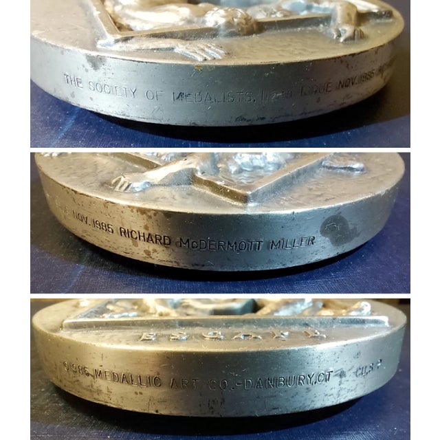 Late 20th Century Richard McDermott Miller “Escape & Capture” Silver-Plated Bronze Medal, 1985, Edition of 750 For Sale - Image 5 of 5
