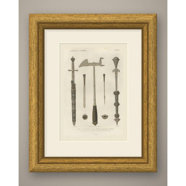 This is an original antique chromolithograph, printed in colors, from le moyen âge et la renaissance, lettered "armes...