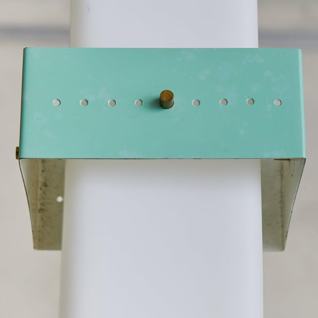 Stilnovo Italian Green Opaline Glass Pendant Light in the Manner of Stilnovo, 1950s For Sale - Image 4 of 6