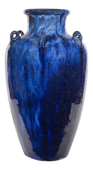Vintage Blue Glazed Garden Urn