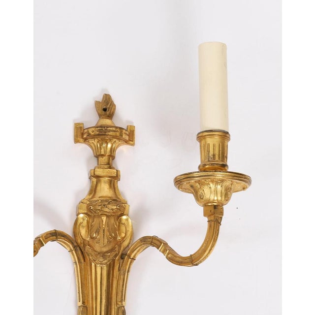 Antique French Louis Revival Two-Branch Ormolu Wall Lights, 1880, Set of 2 For Sale - Image 6 of 8