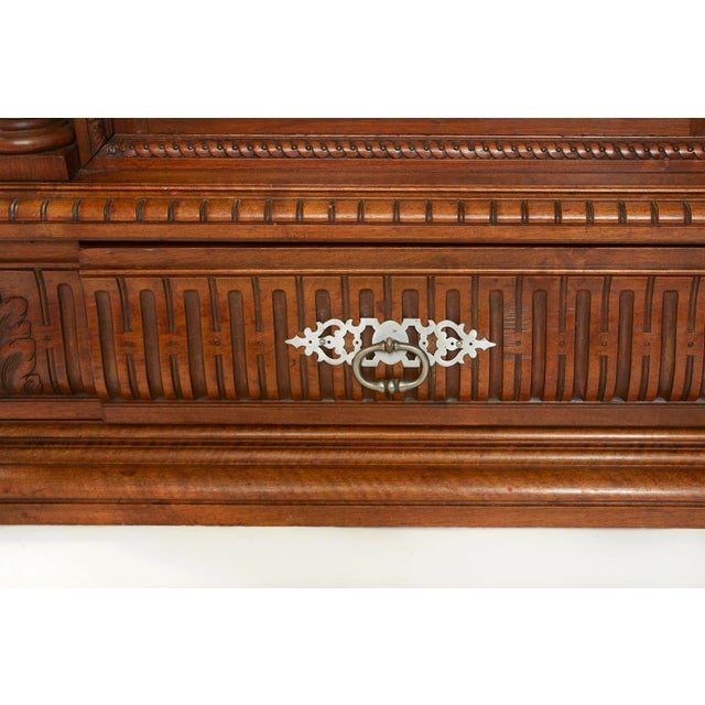 Mid 19th Century 19th Century French Chaleyssin Freres Hand Carved Walnut Cabinet For Sale - Image 5 of 13