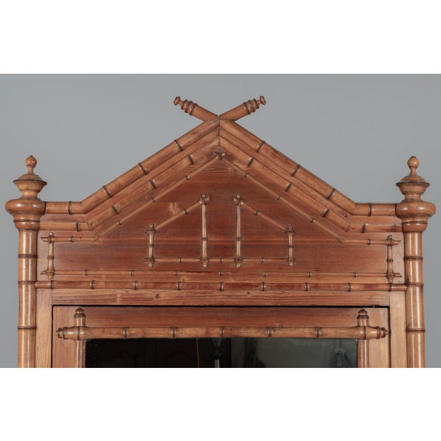 Brown 19th Century French Faux Bamboo Armoire or Wardrobe For Sale - Image 8 of 11