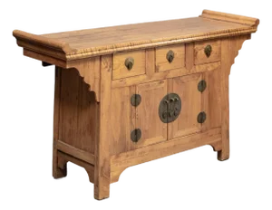 Late 20th Century Chinese Elm & Mixed Hardwood Console / Sideboard