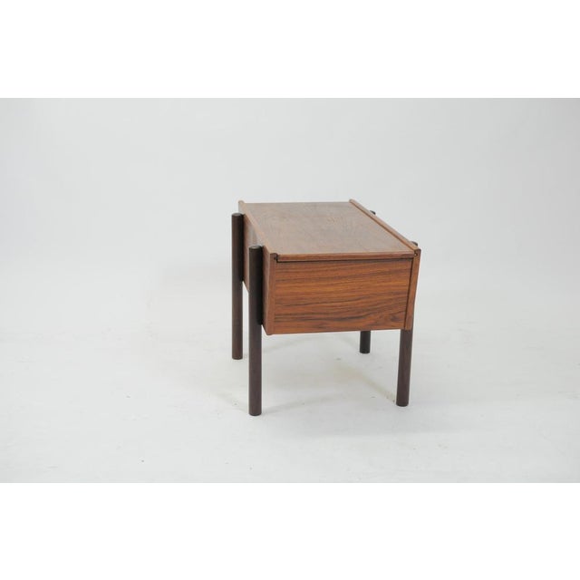 Fully Restored Danish Sewing Side Table in Teak, 1960s For Sale - Image 3 of 7
