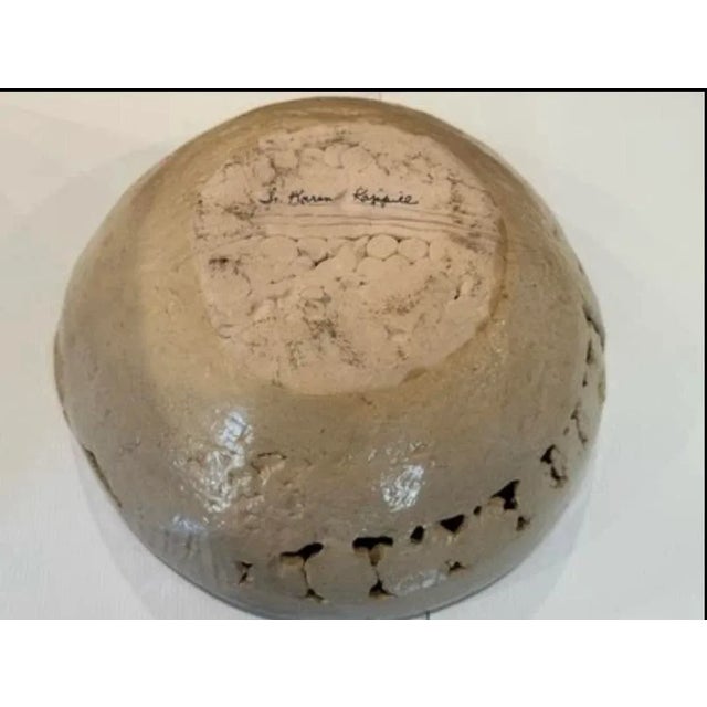 Large Handbuilt Studio Pottery Bowl by Karen Kappell – Sculptural Abstract Ceramic Art For Sale - Image 9 of 12