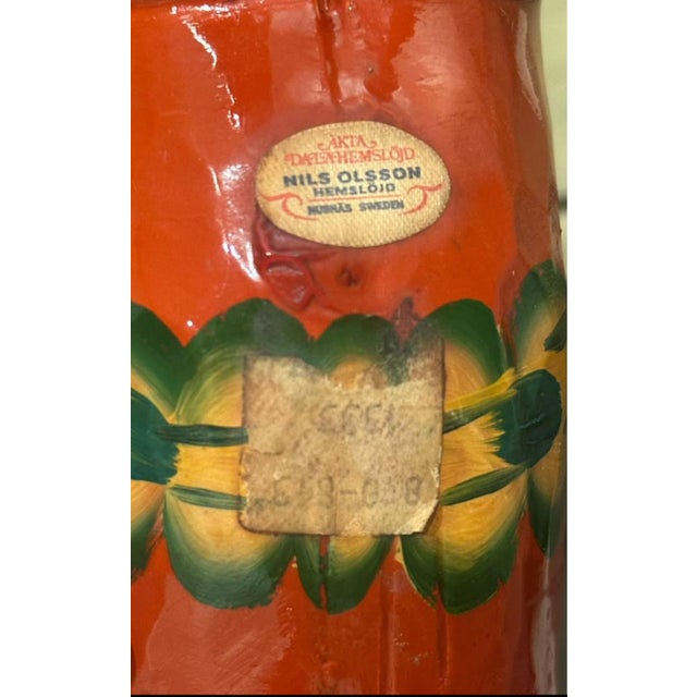 Vintage Nils Olsson 8” Dala Horse With Original Sticker For Sale In Tampa - Image 6 of 6