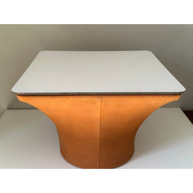 Very pretty bedside table or end table, elegant in the French style, by designer Bernard Brunier. Reminiscent of Pierre...