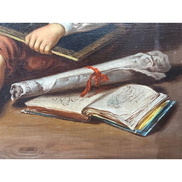 Continental School, Children at Their Lessons, Oil on Canvas, Europe, 19th C. For Sale - Image 10 of 14