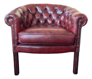 Vintage Chesterfield Club Chair in Oxblood Leather, 1990s