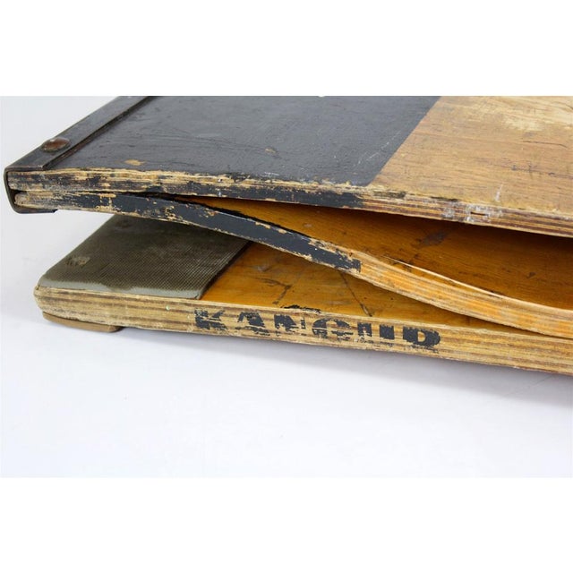 Vintage Gymnastic Horse in Leather with Springboard, 1960s, Set of 2 For Sale - Image 10 of 16