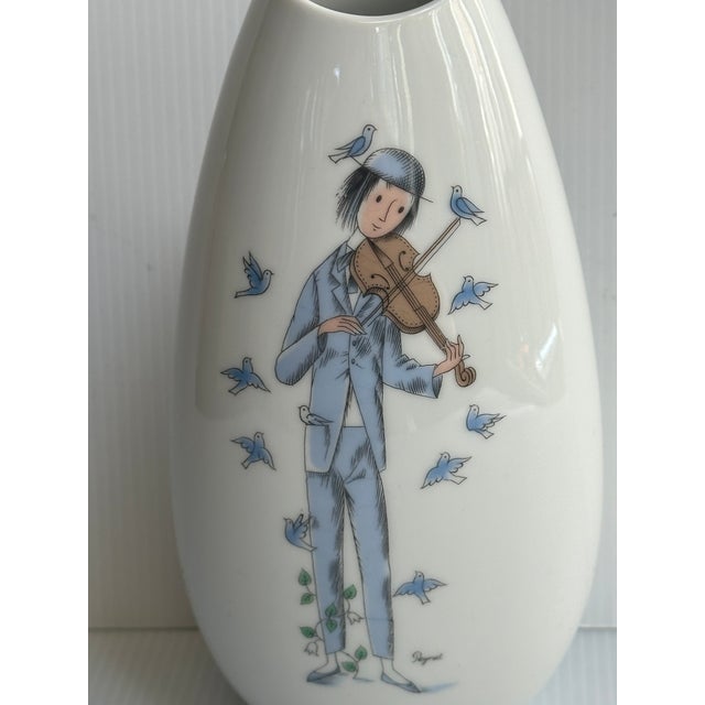 MCM 1950s Rosenthal Germany 8" Tall Porcelain Vase"The Violinist" Sign Raymond Peyote #1507 For Sale - Image 12 of 14