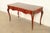 French Provincial John Widdicomb French Louis XV Red Lacquered Leather Top Bureau Plat Desk With Mounted Bronze Ormolu For Sale - Image 3 of 13