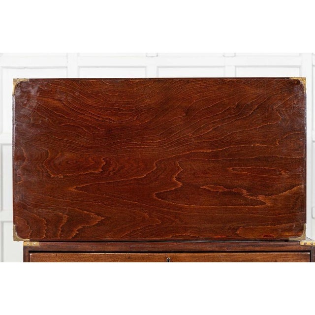 English Mahogany Campaign Chest, 19th Century For Sale - Image 14 of 17