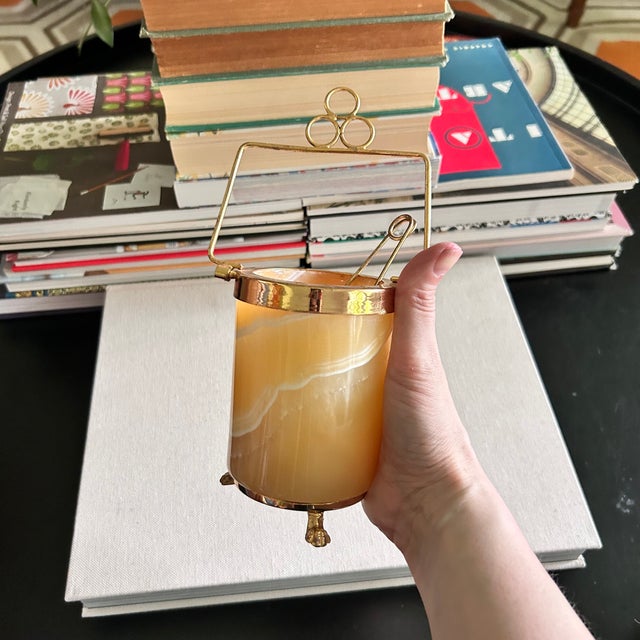 Vintage Onyx Garnish Server With Tongs Bar Decor For Sale - Image 4 of 10