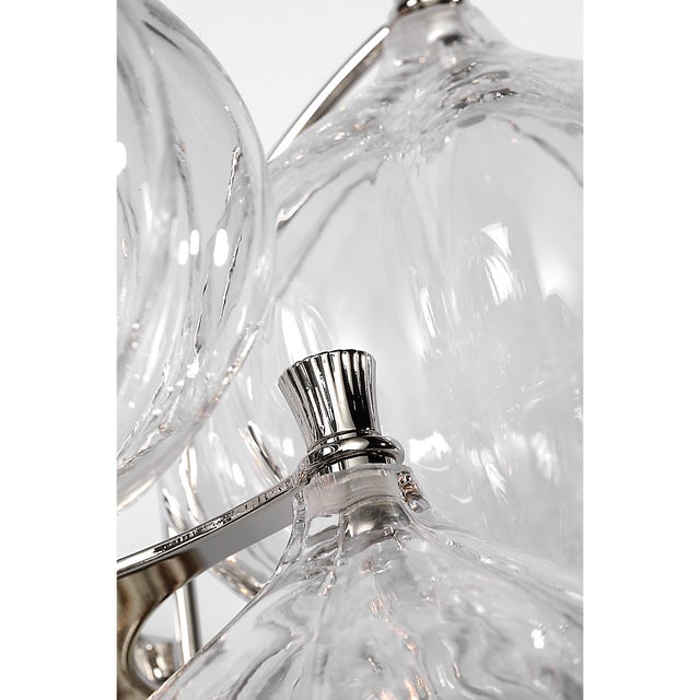 Julie Neill for Visual Comfort Signature Caselli 15" Sconce in Polished Nickel with Clear Glass For Sale - Image 10 of 14