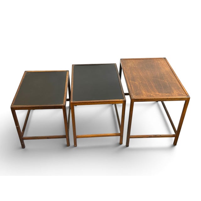 1960s Mid Century Modern Rosewood Nesting Table Set by Kurt Ostervig & Jason Mobler Furniture For Sale - Image 5 of 6