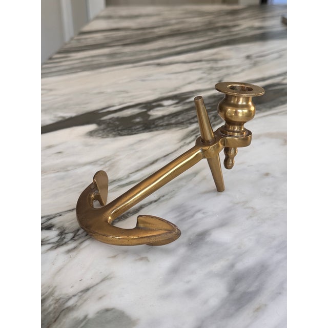 Brass Anchor Candle Holder For Sale - Image 9 of 17